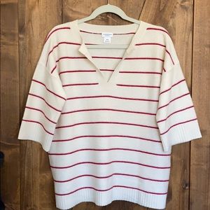 Club Monaco Cashmere 3/4 sleeve striped sweater!